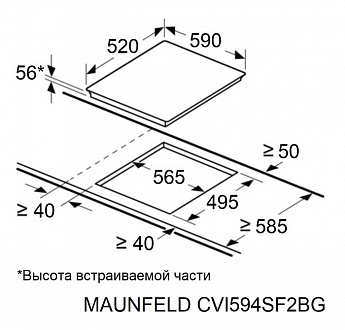 картинка Варочная панель Maunfeld CVI594SF2WH 